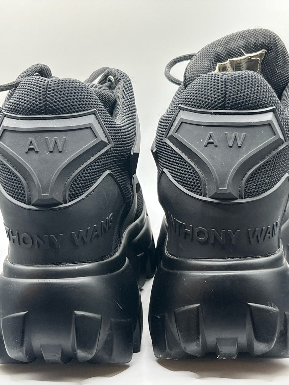 Men's Black Chunky Lace-Up Sneakers - Picture 2 of 12
